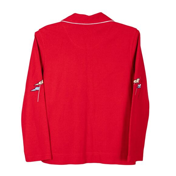 Vintage Nautical Theme Cardigan Jacket SMALL Anchor Buttons Cruise Ship Travel - Picture 2 of 10